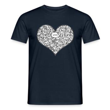 A Heart Full of Woof - Men's T-Shirt - navy - Front - AI Model Male 178 light (178cm)