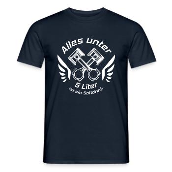 V8 Motor Engine US Car Muscle Car Hubraum 5 Liter - Männer T-Shirt - Navy - Vorne - AI Model Male 178 light (178cm)