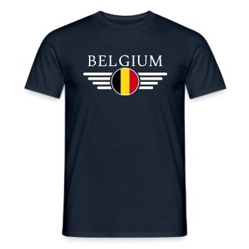 Belgien T-Shirt: Mode & Pralinen, pure Eleganz - Männer T-Shirt - Navy - Vorne - AI Model Male 178 light (178cm)