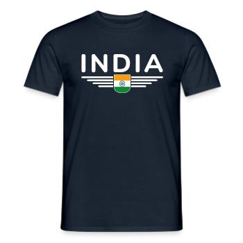 I Love India, Outfit T-Shirt Design Gift - Men's T-Shirt - navy - Front - AI Model Male 178 light (178cm)