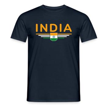 I Love India, Outfit T-Shirt Design Gift - Men's T-Shirt - navy - Front - AI Model Male 178 light (178cm)