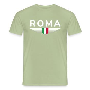 Rom Italien Fan Design T Shirt Outfit - Männer T-Shirt - Sage - Vorne - AI Model Male 178 light (178cm)
