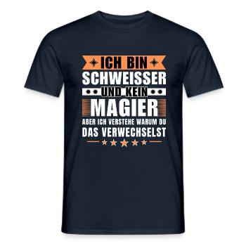 Ich bin Schweißer und kein Magier - Männer T-Shirt - Navy - Vorne - AI Model Male 178 light (178cm)