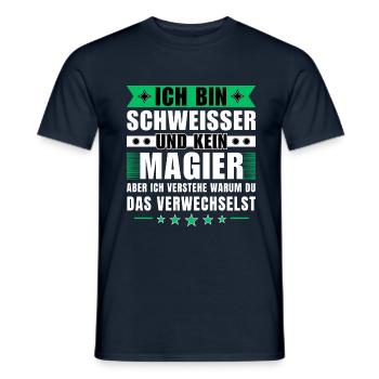 Ich bin Schweißer und kein Magier - Männer T-Shirt - Navy - Vorne - AI Model Male 178 light (178cm)