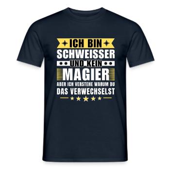 Ich bin Schweißer und kein Magier - Männer T-Shirt - Navy - Vorne - AI Model Male 178 light (178cm)