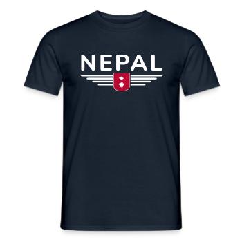 Nepal Design – Himalayan Adventure - Men's T-Shirt - navy - Front - AI Model Male 178 light (178cm)