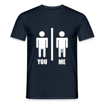 You Me Penis Glied Männer Selbstbewusst Humor Fun - Männer T-Shirt - Navy - Vorne - AI Model Male 178 light (178cm)