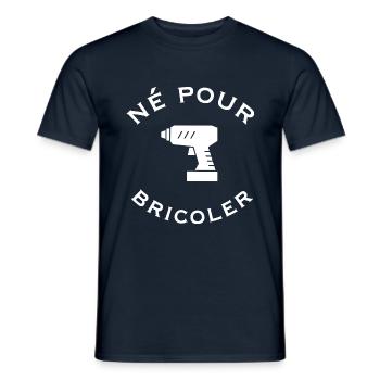 Né pour bricoler - T-shirt homme - marine - Devant - AI Model Male 178 light (178cm)