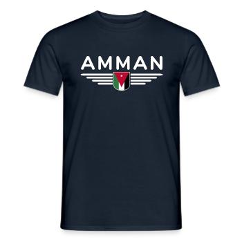 Jordanien Amman Fan Outfit T-Shirt Design Geschenk - Männer T-Shirt - Navy - Vorne - AI Model Male 178 light (178cm)