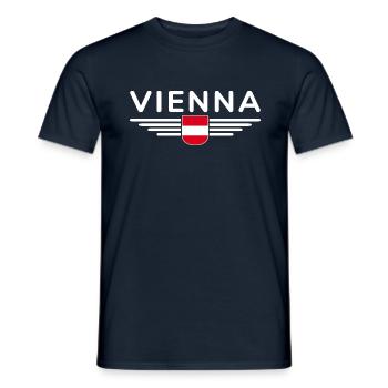 Vienna Austria Flag T Shirt Outfit Design - Men's T-Shirt - navy - Front - AI Model Male 178 light (178cm)
