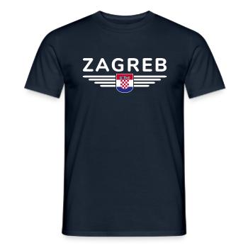 Zagreb Fan T-Shirt for Croatia Lovers - Men's T-Shirt - navy - Front - AI Model Male 178 light (178cm)
