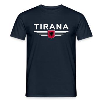 Tirana Design – Au cœur de l’Albanie - T-shirt homme - marine - Devant - AI Model Male 178 light (178cm)