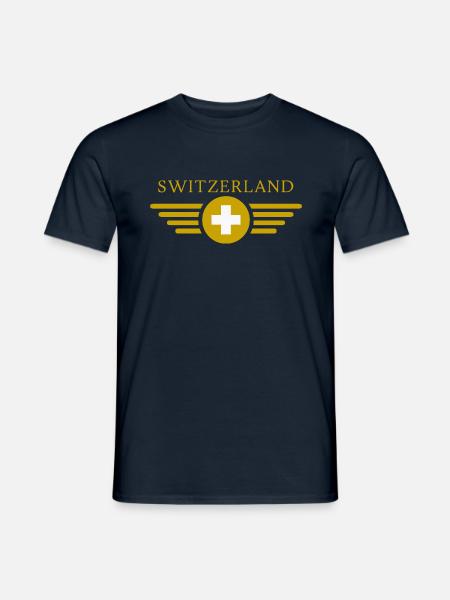 Ich liebe Schweiz -Fahne - Männer T-Shirt - Navy