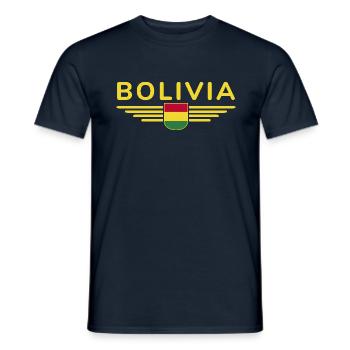 J’aime la Bolivie, T-shirt design de style élégance - T-shirt homme - marine - Devant - AI Model Male 178 light (178cm)