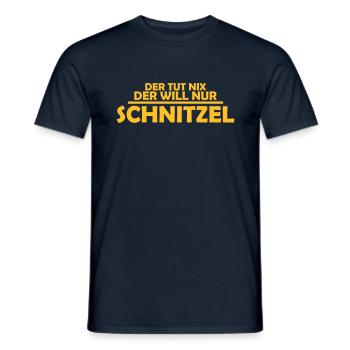 der tut nix, der will nur schnitzel - Männer T-Shirt - Navy - Vorne - AI Model Male 178 light (178cm)