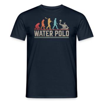 Evolution des Wasserball-Spaß-Wasserballs - Männer T-Shirt - Navy - Vorne - AI Model Male 178 light (178cm)