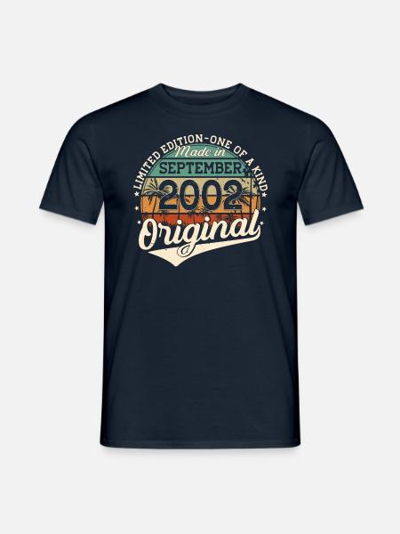 September 2002 Vintage Birthday Retro - Men's T-Shirt - navy