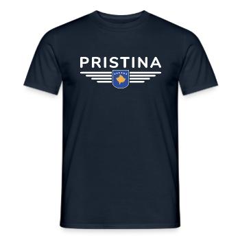 Pristina Kosovo Fan T-Shirt Design - Männer T-Shirt - Navy - Vorne - AI Model Male 178 light (178cm)