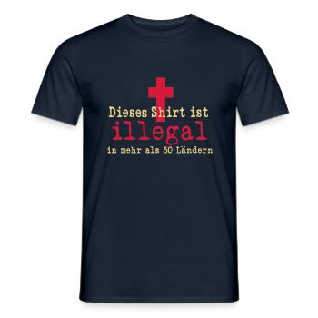 illegal - Männer T-Shirt - Navy - Vorne - AI Model Male 178 light (178cm)