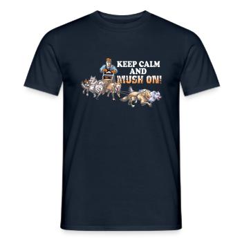 Schlittenhunde und Schlitten fahren - Männer T-Shirt - Navy - Vorne - AI Model Male 178 light (178cm)