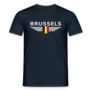 Brussels T-shirt for fans and lovers - Men's T-Shirt - navy - Front - AI Model Male 178 light (178cm)