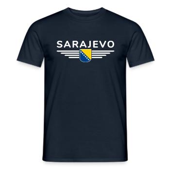 Sarajevo Bosnia Fan T-Shirt - Men's T-Shirt - navy - Front - AI Model Male 178 light (178cm)