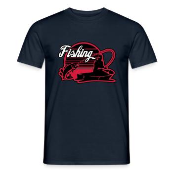 fishing - Men's T-Shirt - navy - Front - AI Model Male 178 light (178cm)