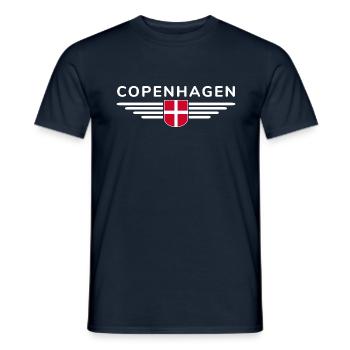 T-shirt Copenhague pour les fans et les voyageurs - T-shirt homme - marine - Devant - AI Model Male 178 light (178cm)