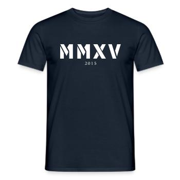 Roman numeral year of birth Made in 2015 - Men's T-Shirt - navy - Front - AI Model Male 178 light (178cm)