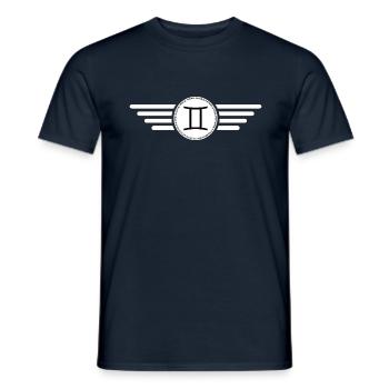 Sternzeichen Zwillinge, exklusives T-Shirt Design - Männer T-Shirt - Navy - Vorne - AI Model Male 178 light (178cm)
