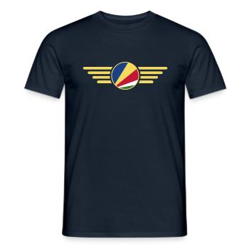 I Love Seychelles, Elegance Style Design T-Shirt - Men's T-Shirt - navy - Front - AI Model Male 178 light (178cm)