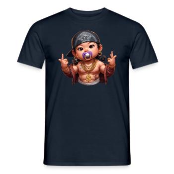 HIP HOP - Muscle Girl - T-Shirt - T-shirt homme - marine - Devant - AI Model Male 178 light (178cm)