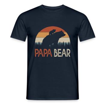 dad bear gift humor dad Dad's birthday - Men's T-Shirt - navy - Front - AI Model Male 178 light (178cm)