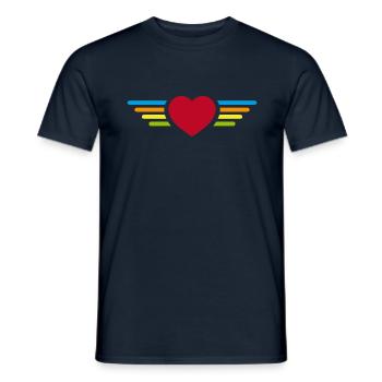 Cœur d’ailes - T-shirt homme - marine - Devant - AI Model Male 178 light (178cm)