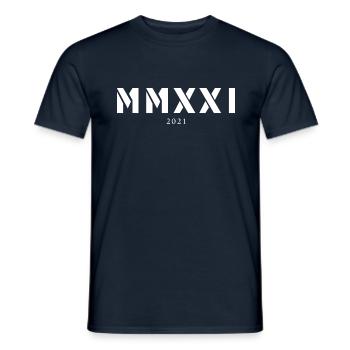 Roman numeral year of birth Made in 2021 - Men's T-Shirt - navy - Front - AI Model Male 178 light (178cm)