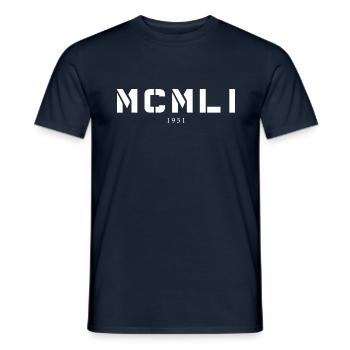 Roman numeral year of birth Made in 1951 - Men's T-Shirt - navy - Front - AI Model Male 178 light (178cm)