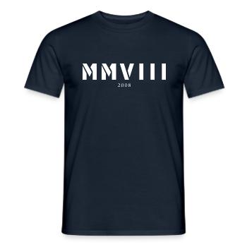 Römische Zahl Geburtsjahr Made in 2008 - Männer T-Shirt - Navy - Vorne - AI Model Male 178 light (178cm)