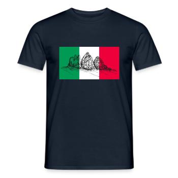 Trois Pics, Dolomites, - T-shirt homme - marine - Devant - AI Model Male 178 light (178cm)