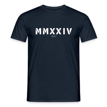 Roman numeral year of birth Made in 2024 - Men's T-Shirt - navy - Front - AI Model Male 178 light (178cm)