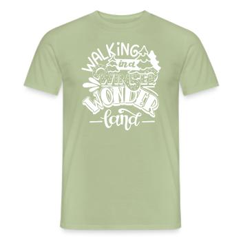 Winter Wonderland Schnee Weihnachten Xmas Geschenk - Männer T-Shirt - Sage - Vorne - AI Model Male 178 light (178cm)