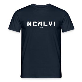 Roman numeral year of birth Made in 1956 - Men's T-Shirt - navy - Front - AI Model Male 178 light (178cm)