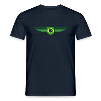 Ich liebe Brasilien Outfit T-Shirt Design Geschenk - Männer T-Shirt - Navy - Vorne - AI Model Male 178 light (178cm)
