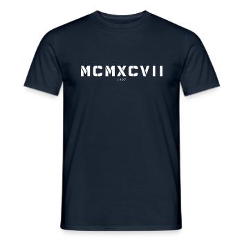 Roman numeral year of birth Made in 1997 - Men's T-Shirt - navy - Front - AI Model Male 178 light (178cm)