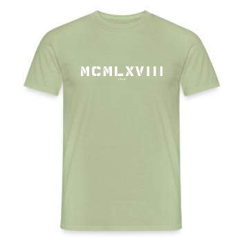Römische Zahl Geburtsjahr Made in 1968 - Männer T-Shirt - Sage - Vorne - AI Model Male 178 light (178cm)