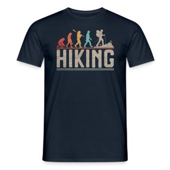 Vintage Hiking Evolution Hiker Funny Trekking - Men's T-Shirt - navy - Front - AI Model Male 178 light (178cm)