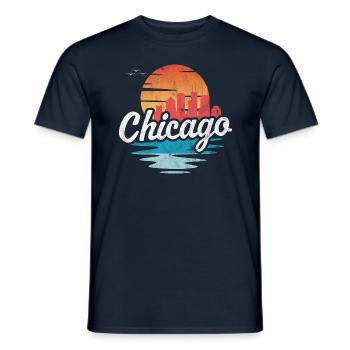 Chicago - Men's T-Shirt - navy - Front - AI Model Male 178 light (178cm)