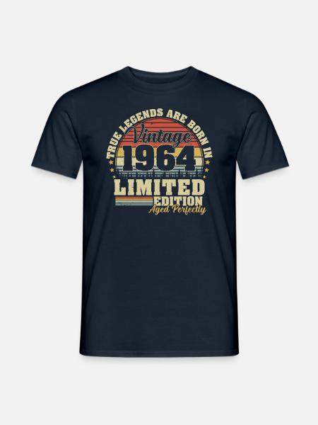 Jahrgang 1964 geboren Legenden Geburtstag Geschenk - Männer T-Shirt - Navy