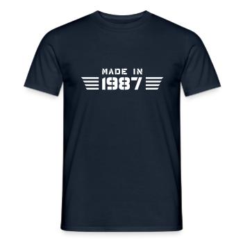 Geburtsjahr Geburtstag Born In 1987 - Made in 1987 - Männer T-Shirt - Navy - Vorne - AI Model Male 178 light (178cm)