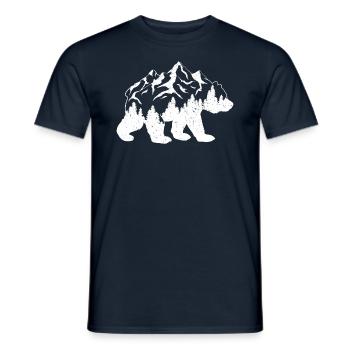 Randonneur ours paysage nature montagnes cadeau - T-shirt homme - marine - Devant - AI Model Male 178 light (178cm)