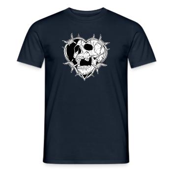 Love skull - T-shirt homme - marine - Devant - AI Model Male 178 light (178cm)